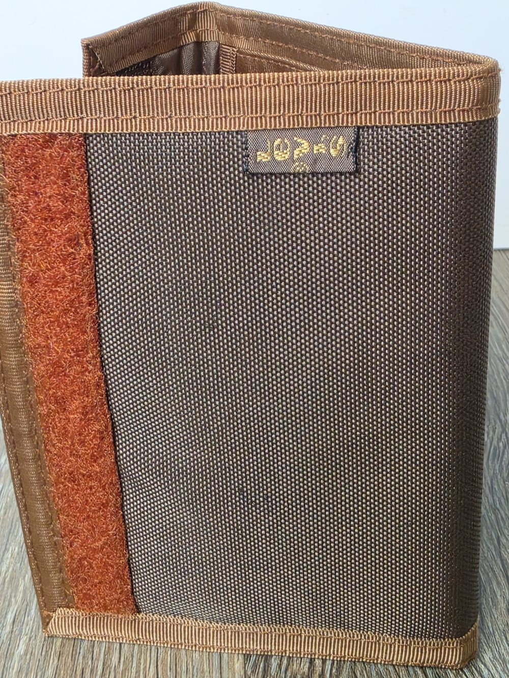 Vintage 70s 80s Levi's Nylon Trifold Wallet Brown Orange Accent